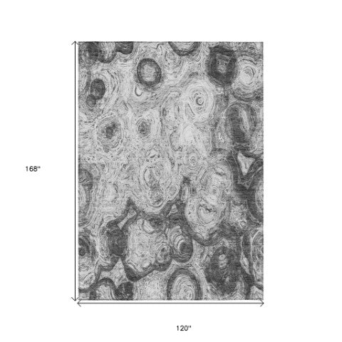 Homeroots 3' Beige Taupe And Brown Abstract Washable Area Rug For Indoor And Outdoor Use - Durable Design 10' X 14' Polyester 577150