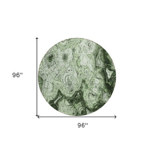 Homeroots 3' Beige Taupe And Brown Abstract Washable Area Rug For Indoor And Outdoor Use - Durable Design 8' Round Polyester 577153