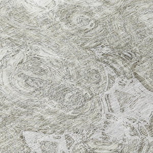 Homeroots 3' Beige Taupe And Brown Abstract Washable Area Rug For Indoor And Outdoor Use - Durable Design 8' Round Polyester 577159