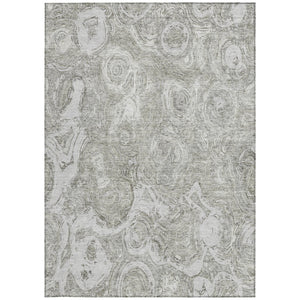 Homeroots 3' Beige Taupe And Brown Abstract Washable Area Rug For Indoor And Outdoor Use - Durable Design 8' X 10' Polyester 577160