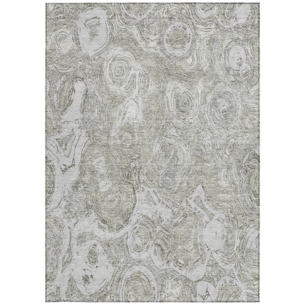 Homeroots 3' Beige Taupe And Brown Abstract Washable Area Rug For Indoor And Outdoor Use - Durable Design 8' X 10' Polyester 577160