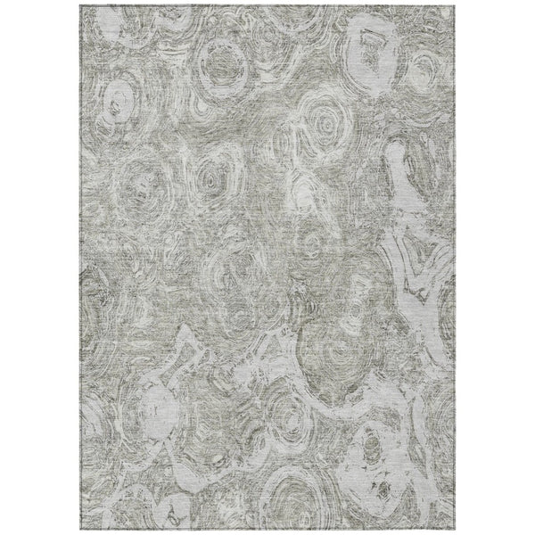 HomeRoots 5' Abstract Ivory and Taupe Area Rug - Stylish Washable Indoor-Outdoor Design for Any Space 8' X 10' 577160