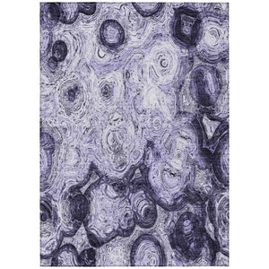 HomeRoots 5' Abstract Purple and Lavender Washable Area Rug for Stylish Indoor and Outdoor Spaces 8' X 10' 577166