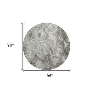 Homeroots 3' Beige Taupe And Brown Abstract Washable Area Rug For Indoor And Outdoor Use - Durable Design 8' Round Polyester 577171