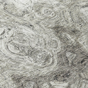 Homeroots 3' Beige Taupe And Brown Abstract Washable Area Rug For Indoor And Outdoor Use - Durable Design 8' Round Polyester 577171