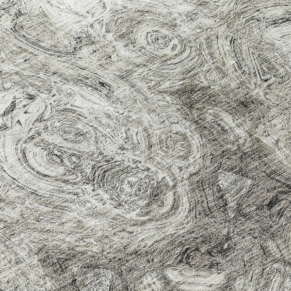 Homeroots 3' Beige Taupe And Brown Abstract Washable Area Rug For Indoor And Outdoor Use - Durable Design 8' Round Polyester 577171