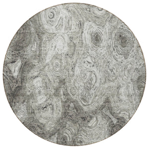 Homeroots 3' Beige Taupe And Brown Abstract Washable Area Rug For Indoor And Outdoor Use - Durable Design 8' Round Polyester 577171