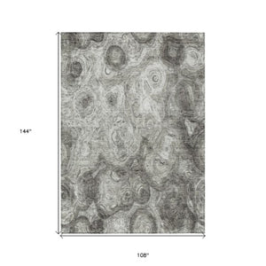 Homeroots 3' Beige Taupe And Brown Abstract Washable Area Rug For Indoor And Outdoor Use - Durable Design 9' X 12' Polyester 577173