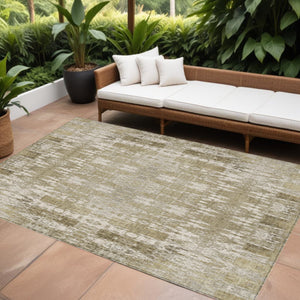 Homeroots 3' Stylish Beige And Tan Moroccan Washable Area Rug For Indoor Or Outdoor Spaces, Durable Design 8' X 10' Polyester 577178