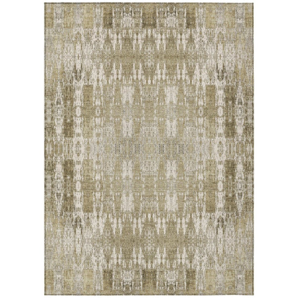 HomeRoots 5' Moroccan-Inspired Area Rug in Beige, Ivory, and Tan - Stylish, Washable, Indoor/Outdoor Design 8' X 10' 577178