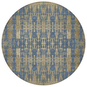 Homeroots 3' Stylish Beige And Tan Moroccan Washable Area Rug For Indoor Or Outdoor Spaces, Durable Design 8' Round Polyester 577189