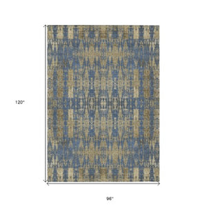 Homeroots 3' Stylish Beige And Tan Moroccan Washable Area Rug For Indoor Or Outdoor Spaces, Durable Design 8' X 10' Polyester 577190