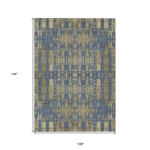 Homeroots 3' Stylish Beige And Tan Moroccan Washable Area Rug For Indoor Or Outdoor Spaces, Durable Design 9' X 12' Polyester 577191