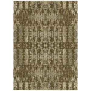 Homeroots 3' Stylish Beige And Tan Moroccan Washable Area Rug For Indoor Or Outdoor Spaces, Durable Design 5' X 8' Polyester 577194