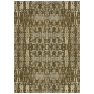 Homeroots 3' Stylish Beige And Tan Moroccan Washable Area Rug For Indoor Or Outdoor Spaces, Durable Design 9' X 12' Polyester 577197