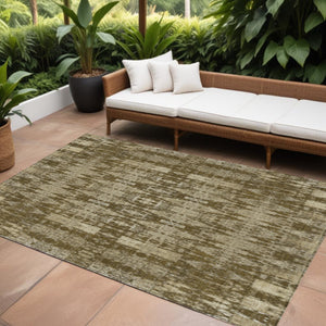 Homeroots 3' Stylish Beige And Tan Moroccan Washable Area Rug For Indoor Or Outdoor Spaces, Durable Design 9' X 12' Polyester 577197