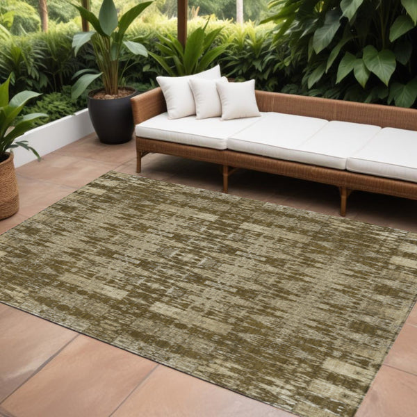 Homeroots 3' Stylish Beige And Tan Moroccan Washable Area Rug For Indoor Or Outdoor Spaces, Durable Design 10' X 14' Polyester 577198