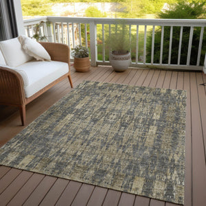 Homeroots 3' Stylish Beige And Tan Moroccan Washable Area Rug For Indoor Or Outdoor Spaces, Durable Design 5' X 8' Polyester 577200