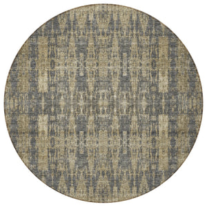 Homeroots 3' Stylish Beige And Tan Moroccan Washable Area Rug For Indoor Or Outdoor Spaces, Durable Design 8' Round Polyester 577201