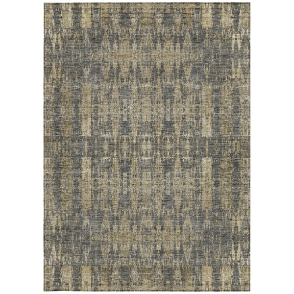 Homeroots 3' Stylish Beige And Tan Moroccan Washable Area Rug For Indoor Or Outdoor Spaces, Durable Design 8' X 10' Polyester 577202