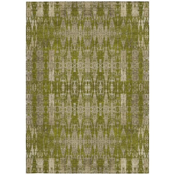 Homeroots 3' Stylish Beige And Tan Moroccan Washable Area Rug For Indoor Or Outdoor Spaces, Durable Design 5' X 8' Polyester 577206