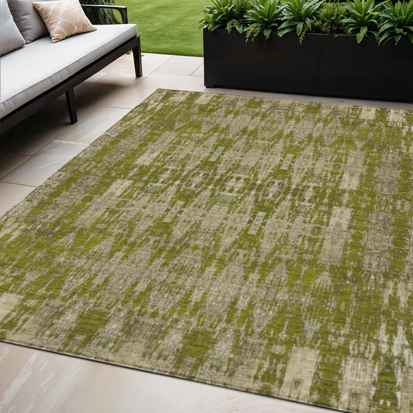 Homeroots 3' Stylish Beige And Tan Moroccan Washable Area Rug For Indoor Or Outdoor Spaces, Durable Design 5' X 8' Polyester 577206