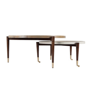 Lemaire Round Wood Set of 2 Nesting Coffee Tables 5772070 Multi Butler Specialty