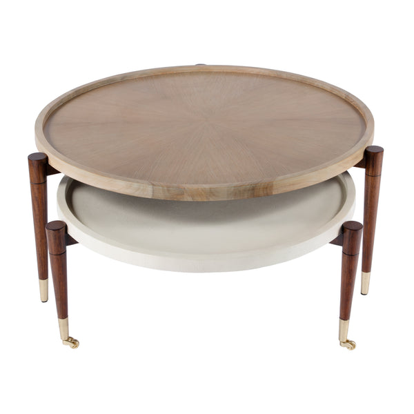 Lemaire Round Wood Set of 2 Nesting Coffee Tables 5772070 Multi Butler Specialty