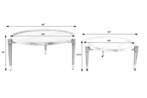 Lemaire Round Wood Set of 2 Nesting Coffee Tables 5772070 Multi Butler Specialty