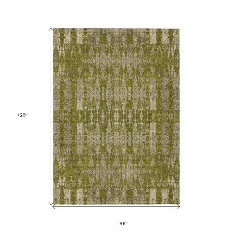 Homeroots 3' Stylish Beige And Tan Moroccan Washable Area Rug For Indoor Or Outdoor Spaces, Durable Design 8' X 10' Polyester 577208