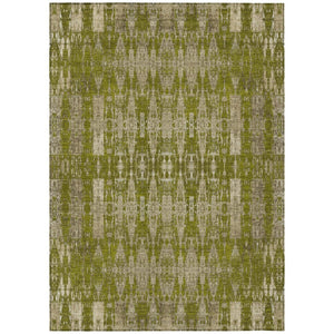 HomeRoots 9' Elegant Olive Green and Beige Moroccan Indoor Outdoor Area Rug - Stain-Resistant, Machine Washable 9' X 12' 577209