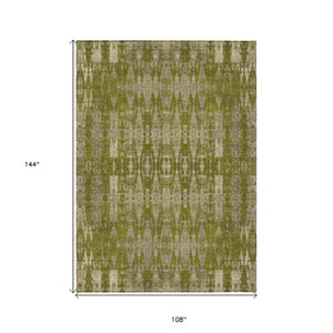 Homeroots 3' Stylish Beige And Tan Moroccan Washable Area Rug For Indoor Or Outdoor Spaces, Durable Design 9' X 12' Polyester 577209