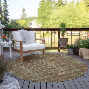 Homeroots 3' Stylish Beige And Tan Moroccan Washable Area Rug For Indoor Or Outdoor Spaces, Durable Design 8' Round Polyester 577213