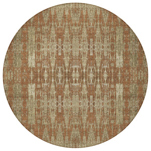 Homeroots 3' Stylish Beige And Tan Moroccan Washable Area Rug For Indoor Or Outdoor Spaces, Durable Design 8' Round Polyester 577213