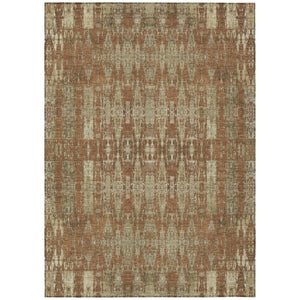 HomeRoots 9' Moroccan Washable Area Rug in Elegant Orange, Taupe & Beige - Perfect for Indoor & Outdoor Spaces 9' X 12' 577215