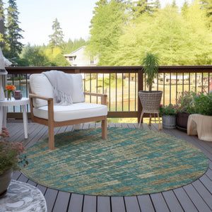 Homeroots 3' Stylish Beige And Tan Moroccan Washable Area Rug For Indoor Or Outdoor Spaces, Durable Design 8' Round Polyester 577219