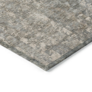 Homeroots 3' Beige Gray Taupe Abstract Washable Area Rug - Stylish Indoor Outdoor Decor For Any Space 3' X 5' Polyester 577223