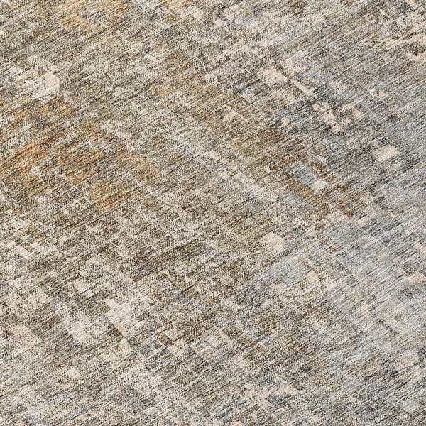 Homeroots 3' Beige Gray Taupe Abstract Washable Area Rug - Stylish Indoor Outdoor Decor For Any Space 8' Round Polyester 577225