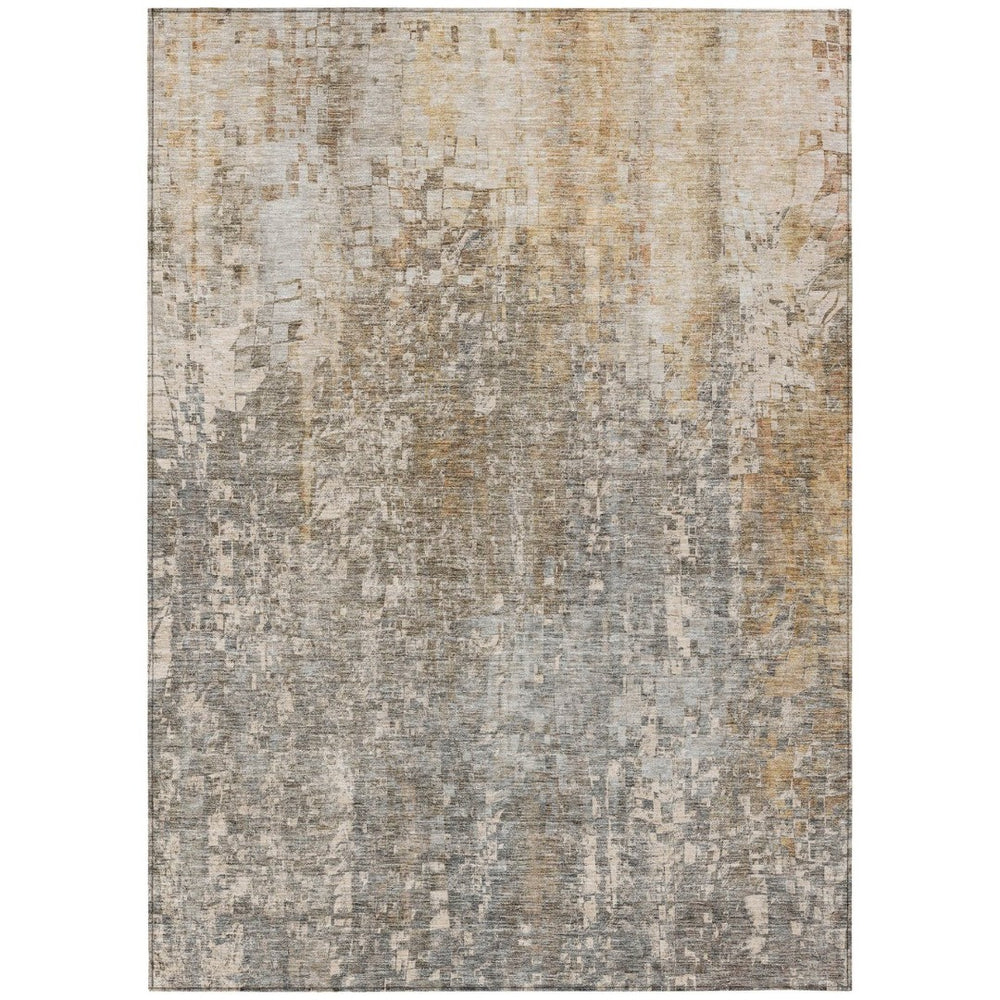 HomeRoots 5' Abstract Area Rug in Beige, Gray & Taupe – Durable, Washable, Elegant for Indoor & Outdoor Spaces 10' X 14' 577228