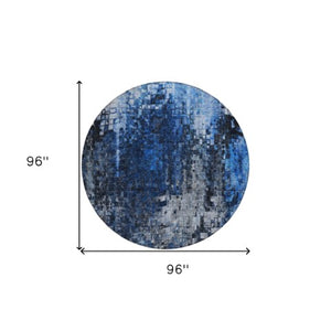 Homeroots 3' Beige Gray Taupe Abstract Washable Area Rug - Stylish Indoor Outdoor Decor For Any Space 8' Round Polyester 577231