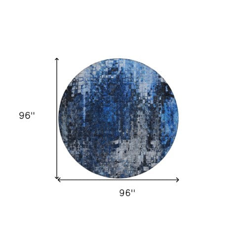 Homeroots 3' Beige Gray Taupe Abstract Washable Area Rug - Stylish Indoor Outdoor Decor For Any Space 8' Round Polyester 577231