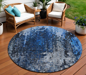 Homeroots 3' Beige Gray Taupe Abstract Washable Area Rug - Stylish Indoor Outdoor Decor For Any Space 8' Round Polyester 577231