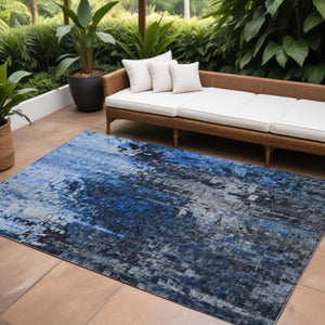 Homeroots 3' Beige Gray Taupe Abstract Washable Area Rug - Stylish Indoor Outdoor Decor For Any Space 8' X 10' Polyester 577232