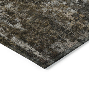 Homeroots 3' Beige Gray Taupe Abstract Washable Area Rug - Stylish Indoor Outdoor Decor For Any Space 5' X 8' Polyester 577236
