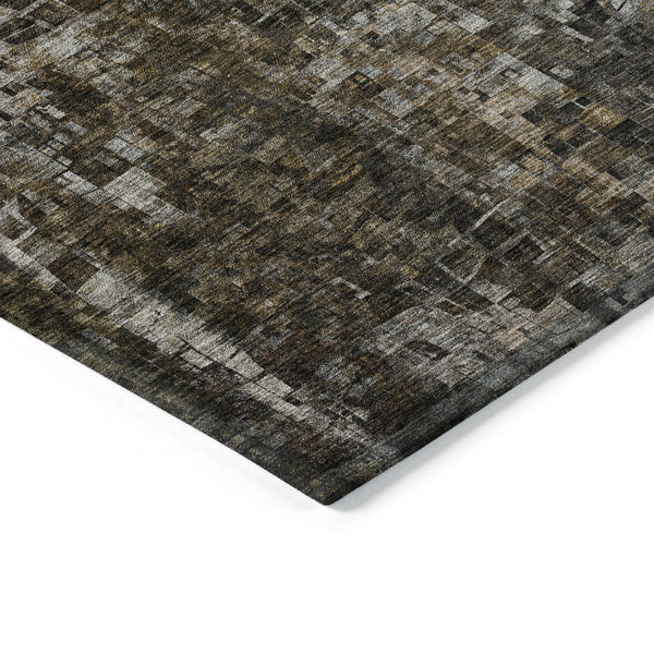 Homeroots 3' Beige Gray Taupe Abstract Washable Area Rug - Stylish Indoor Outdoor Decor For Any Space 9' X 12' Polyester 577239