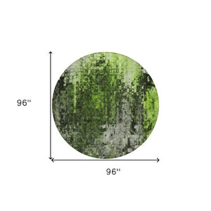 Homeroots 3' Beige Gray Taupe Abstract Washable Area Rug - Stylish Indoor Outdoor Decor For Any Space 8' Round Polyester 577243