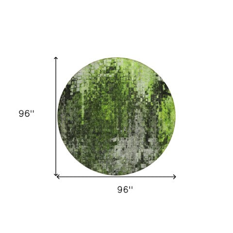 Homeroots 3' Beige Gray Taupe Abstract Washable Area Rug - Stylish Indoor Outdoor Decor For Any Space 8' Round Polyester 577243