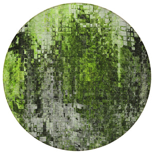 Homeroots 3' Beige Gray Taupe Abstract Washable Area Rug - Stylish Indoor Outdoor Decor For Any Space 8' Round Polyester 577243