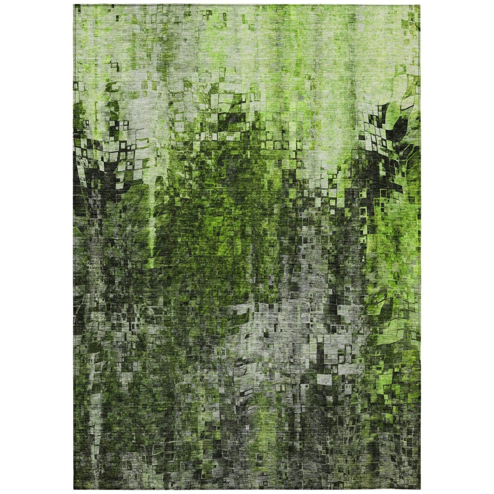 HomeRoots 9' Abstract Green and Lime Area Rug – Stylish, Durable, Washable Indoor/Outdoor Solution for Any Space 9' X 12' 577245