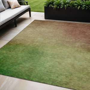 Homeroots 3' Blush Taupe And Green Ombre Washable Area Rug For Indoor And Outdoor Spaces – Stylish And Durable! 5' X 8' Polyester 577272